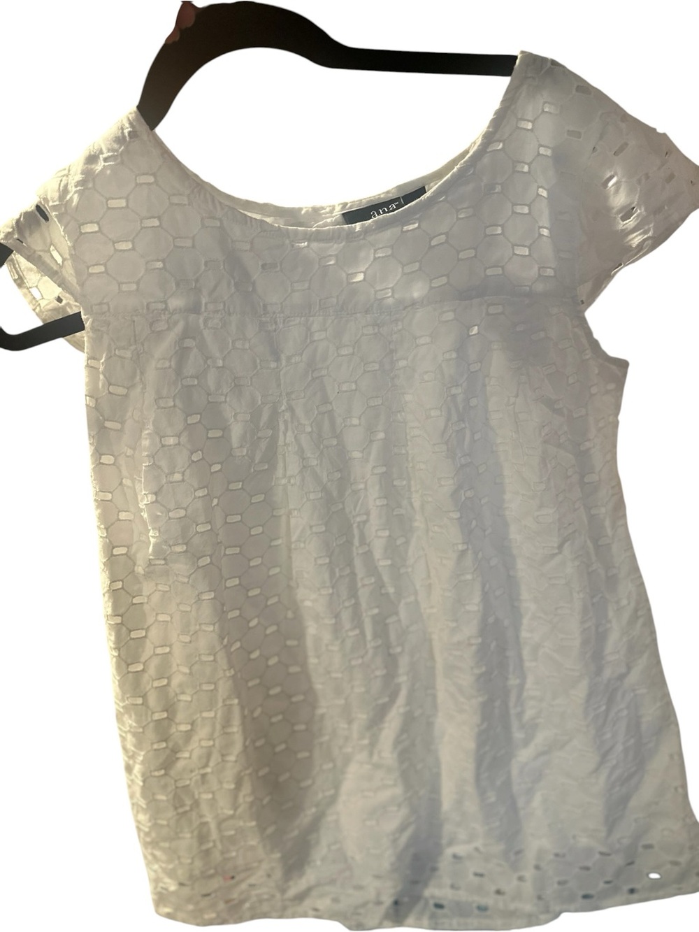 A.n.a. A new approach white eyelet blouse size medium